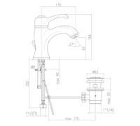 Wastafelmengkraan Sapho Kirké 1-hendel Gebogen 16.6 cm Chroom (incl. clickwaste) - thumbnail