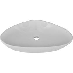 Saqu Aims driehoekige waskom 59x39x13,5cm keramiek wit