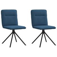 Eetkamerstoelen 2 st stof blauw - thumbnail