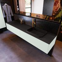 Badkamermeubelset Mondiaz Erin 200 cm met 2 Lades met RIDGE Wastafel Rechts Urban met 1 kraangat Greeploos Mat Greey - thumbnail