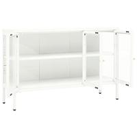 Dressoir 105x35x70 cm staal en glas wit - thumbnail