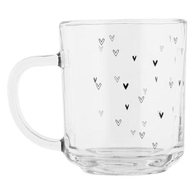 Clayre & Eef theeglas hartjes 200ml Clayre & Eef theeglas hartjes 200ml