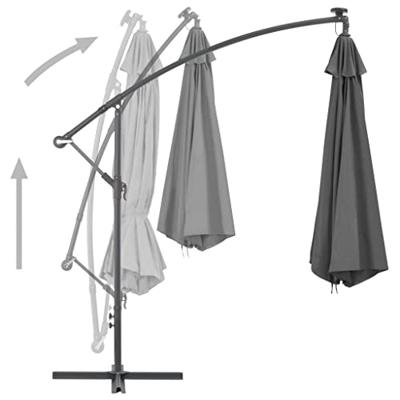 VidaXL Zweefparasol met stalen paal 300 cm antracietkleurig