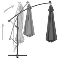 Zweefparasol met stalen paal 300 cm antraciet - thumbnail