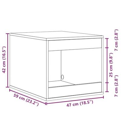 Kattenbakkast 47x59x42 cm bewerkt hout gerookt eikenkleurig