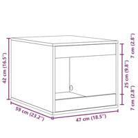 Kattenbakkast 47x59x42 cm bewerkt hout gerookt eikenkleurig - thumbnail