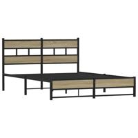 Bedframe zonder matras metaal sonoma eikenkleurig 140x200 cm - thumbnail