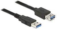 Delock 85054 Verlengkabel USB 3.0 Type-A male > USB 3.0 Type-A female 1,0 m zwart - thumbnail