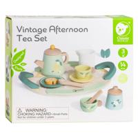 Classic World houten vintage theeset met dienblad, 14dlg. - thumbnail