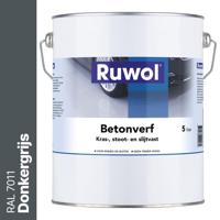 Ruwol Betonverf Donkergrijs (RAL 7011) 5 liter - thumbnail