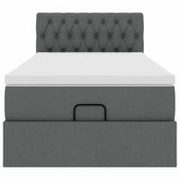 Ottoman bed met matras en LED's 100x200cm stof donkergrijs - thumbnail