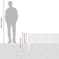 VidaXL Hek met paal zilver 0,4 x 10 m staal - thumbnail