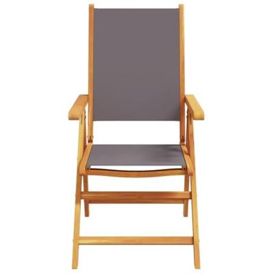 Tuinstoelen 2 st inklapbaar acaciahout en stof antracietkleurig