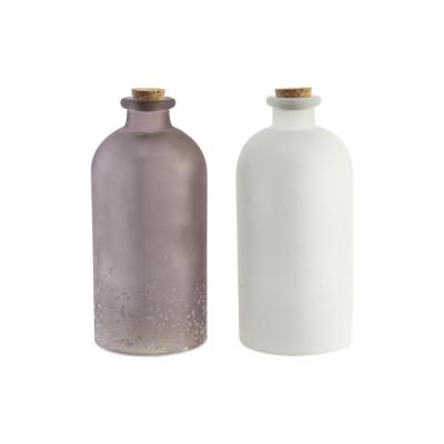 Verlichte decoratie DKD Home Decor Kerstmis Bruin Wit (11 x 11 x 25 cm) (2 Stuks)