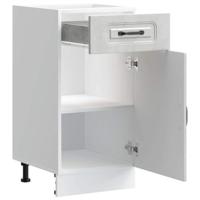 Keuken onderkast Kalmar bewerkt hout betongrijs - thumbnail