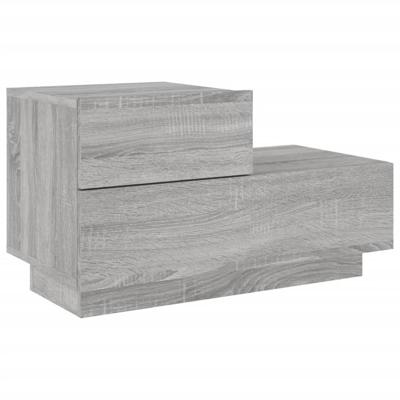 Nachtkastje met LED-verlichting 70x36x40,5 cm grijs sonoma