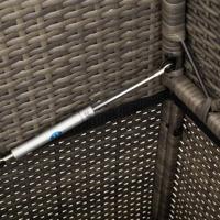 Tuinbank met kussens poly rattan grijs - thumbnail