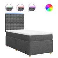 Boxspring met matras stof donkergrijs 120x190 cm - thumbnail