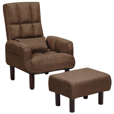 Beliani OLAND - Fauteuil-Bruin-Polyester Beliani OLAND - Fauteuil-Bruin-Polyester