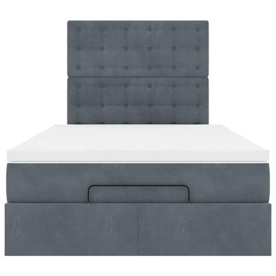 Ottoman bed met matrassen 90x190cm fluweel donkergrijs