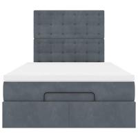 Ottoman bed met matrassen 90x190cm fluweel donkergrijs - thumbnail