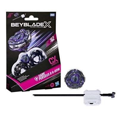 Beyblade X, Starter Pack Dark Perseus B 6-80W CX met verdedigingstype top en launcher, voor 8 jaar en ouder