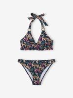 Badpak met 2-delige print voor dames familiecollectie inktblauw - thumbnail