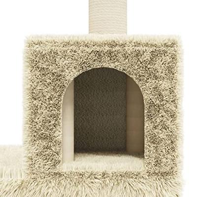 VidaXL Kattenmeubel met sisal krabpalen 188 cm crèmekleurig