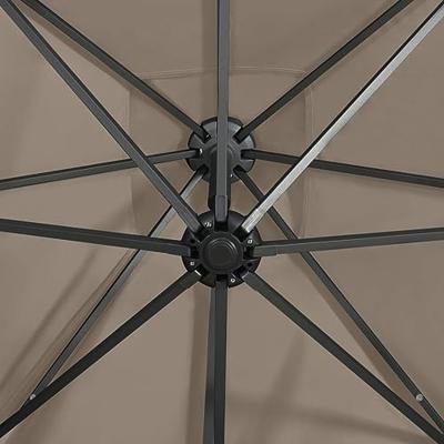 VidaXL Zweefparasol met paal en led-verlichting 300 cm taupe