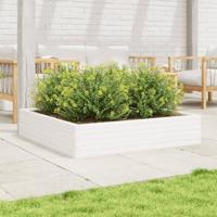Plantenbak 110x110x23 cm massief grenenhout wit - thumbnail