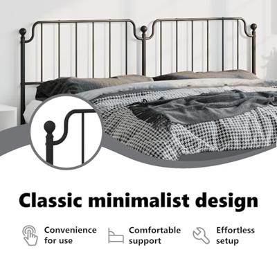 Hoofdbord 193 cm metaal zwart Hoofdbord 193 cm metaal zwart