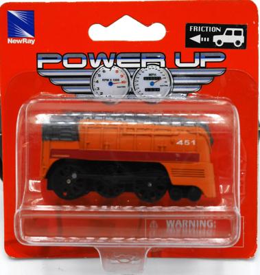 Mertex Metalen locomotief treintje met frictie aandrijving oranje