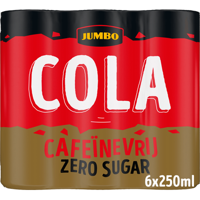 Jumbo Cola Cafeinevrij Zero Sugar Blik 6 x 250ML - thumbnail