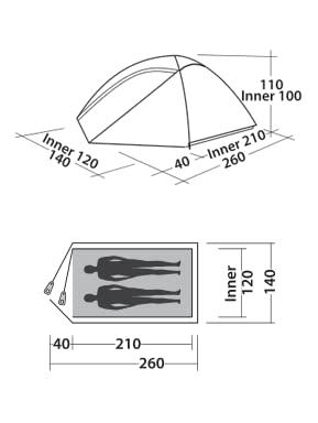 Easy Camp Meteor 200 Rustic Green tent Easy Camp Meteor 200 Rustic Green tent