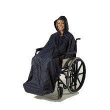 Rolstoelponcho Wheely Mac zonder mouwen Deluxe | Ongevoerd | Capuchon | Winddicht | Waterdicht | Blauw | Large | Splash | PR34022-L