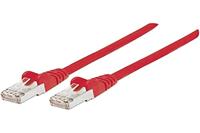 Intellinet 740760 RJ45 Netwerkkabel, patchkabel CAT 6A S/FTP 1.50 m Rood Folie afscherming, Afscherming gevlochten, Afgeschermd, Halogeenvrij 1 stuk(s) - thumbnail