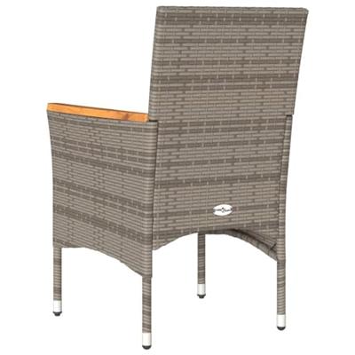 Tuinstoelen 2 st met kussens poly rattan grijs Tuinstoelen 2 st met kussens poly rattan grijs