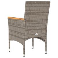 Tuinstoelen 2 st met kussens poly rattan grijs - thumbnail