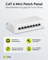 goobay CAT 6 Mini/Desktop Patch Panel, 8 Port patchpaneel - thumbnail