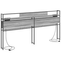 Opberghoofdbord met hoofdeinde met opslag Grijs sonoma 180 cm Bewerkt hout - thumbnail