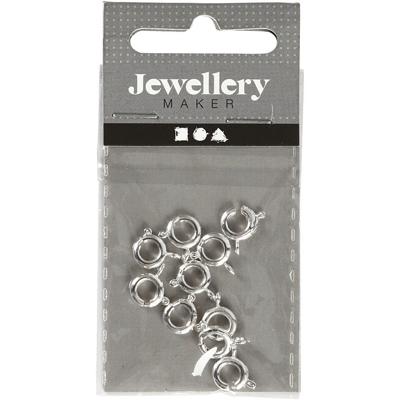 Creativ Company Veringsluiting, d 7 mm, zilver, 10 stuk/ 1 doos