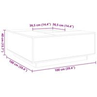 Salontafel 100x100x40 cm bewerkt hout wit - thumbnail