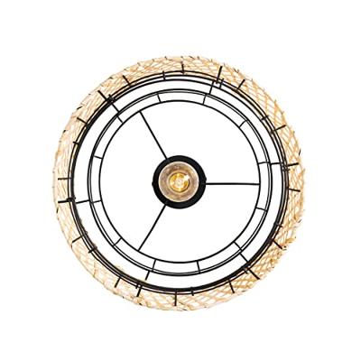 QAZQA Oosterse plafondlamp zwart met bamboe - Irena