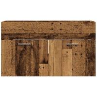 Wastafelkast 80x38,5x46 cm bewerkt hout oud houtkleurig - thumbnail
