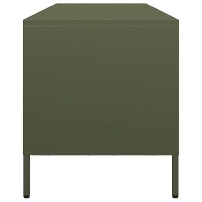 Tv-meubel 135x39x43,5 cm koudgewalst staal olijfgroen
