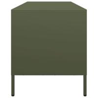 Tv-meubel 135x39x43,5 cm koudgewalst staal olijfgroen - thumbnail