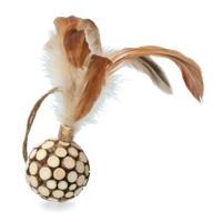 Addicted Wooden ball with feathers - thumbnail
