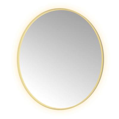 Spiegel Hotbath &MORE 120x120 cm LED-Verlichting Spiegelverwarming Rond Geborsteld Messing PVD Spiegel Hotbath &MORE 120x120 cm LED-Verlichting Spiegelverwarming Rond Geborsteld Messing PVD