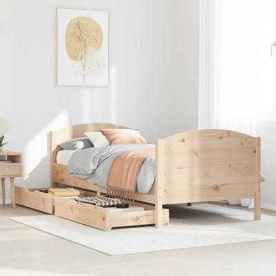 Bedframe zonder matras massief grenenhout 90x190 cm