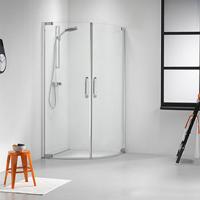 Douchecabine Sealskin Get Wet Impact Kwartrond 90x90x195cm Chroom/Zilver Hoogglans Helder Glas - thumbnail